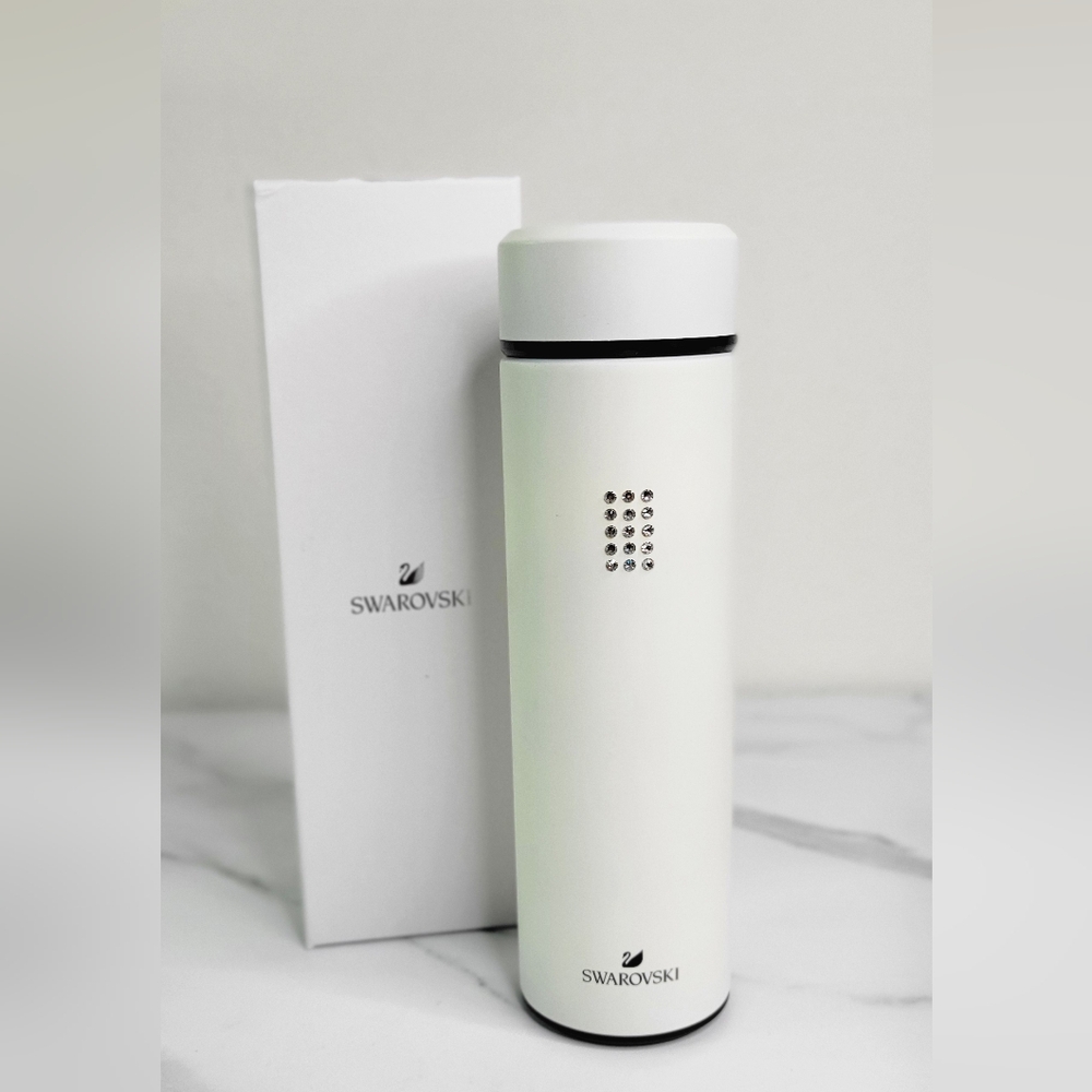 Swarovski Crystal-Embellished White Skincare Bottle